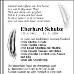 Traueranzeige Eberhard Schulze