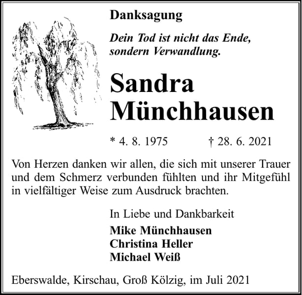 Danksagung Sandra Münchhausen
