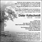 Traueranzeige Dieter Kaltschmidt
