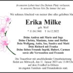 Traueranzeige Erika Milke, geb. Wolf