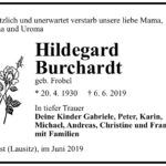 Traueranzeige Hildegard Burchardt, geb. Frobel
