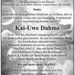 Danksagung Kai-Uwe Dahms