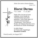 Danksagung Horst Derno