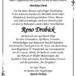 Danksagung Reno Drobick