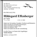 Traueranzeige Hildegard Effenberger, geb. Pigolla