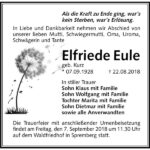 Traueranzeige Elfriede Eule, geb. Kurz