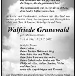Traueranzeige Walfriede Grunewald, geb. Michaelis-Winter