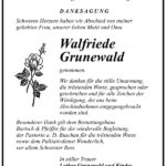 Danksagung Walfriede Grunewald