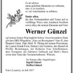 Danksagung Werner Günzel