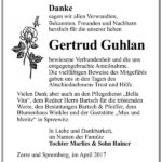 Danksagung Gertrud Guhlan