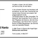 Danksagung Siegfried Hanto