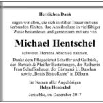 Danksagung Michael Hentschel