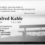 Traueranzeige Manfred Kahle