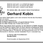 Danksagung Gerhard Kobin