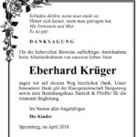 Danksagung Eberhard Krüger