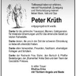Danksagung Peter Krüth