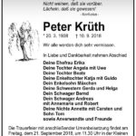 Traueranzeige Peter Krüth