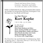 Traueranzeige Kurt Kupke