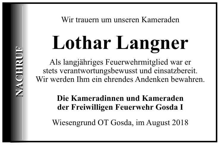 Nachruf Lothar Langner