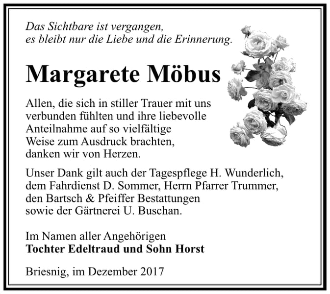 Danksagung Margarete Möbus