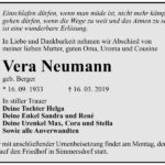 Traueranzeige Vera Neumann, geb. Berger