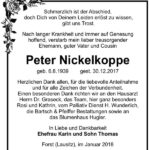 Danksagung Peter Nickelkoppe