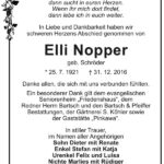 Danksagung Elli Nopper, geb. Schröder