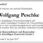 Nachruf Wolfgang Peschke