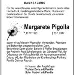Danksagung Margarete Pigolla