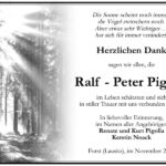 Danksagung Ralf - Peter Pigolla