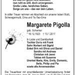 Traueranzeige Margarete Pigolla, geb. Schenker