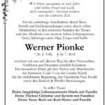 Danksagung Werner Pionke