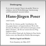Traueranzeige Hans-Jürgen Poser
