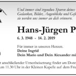 Traueranzeige Hans-Jürgen Poser