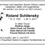 Traueranzeige Roland Schilensky