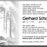 Danksagung Gerhard Scholz