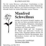Danksagung Manfred Schwellnus