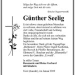 Traueranzeige Günther Seelig