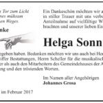 Danksagung Helga Sonnabend