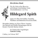 Danksagung Hildegard Späth