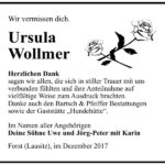 Danksagung Ursula Wollmer