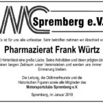 Nachruf Pharmazierat Frank Würtz