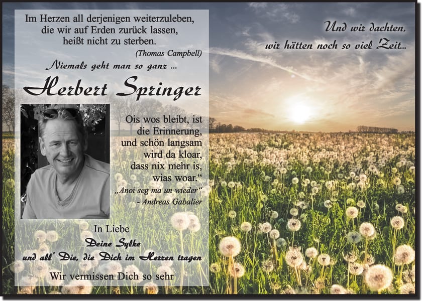 Traueranzeige Herbert Springer