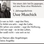 Jahresgedenken Uwe Muschick