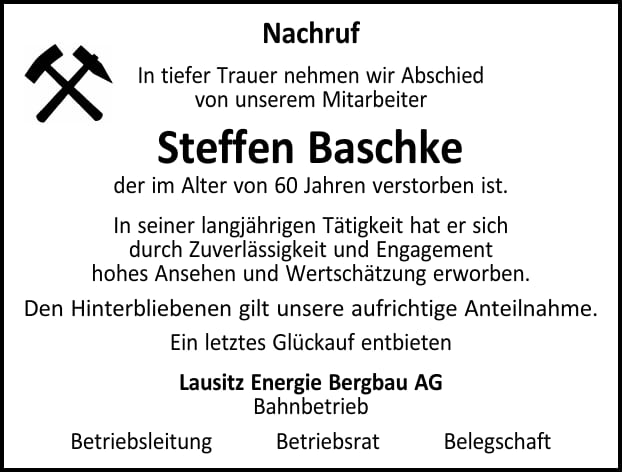 Nachruf Steffen Baschke