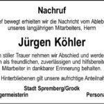 Nachruf Jürgen Köhler