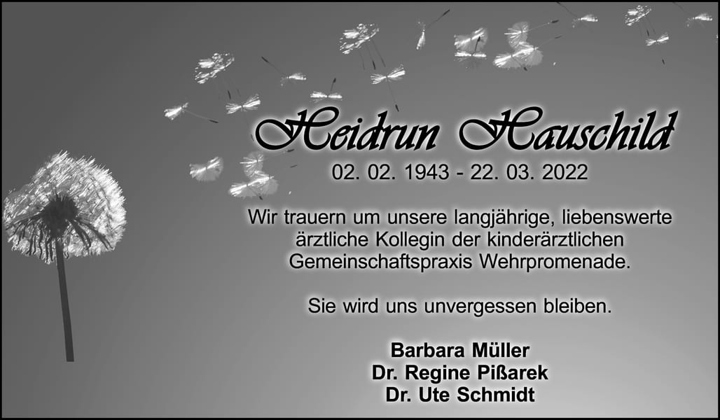 Nachruf Heidrun Hauschild