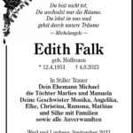 Traueranzeige Edith Falk, geb. Hoffmann