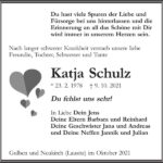 Traueranzeige Katja Schulz
