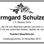Danksagung Irmgard Schulze